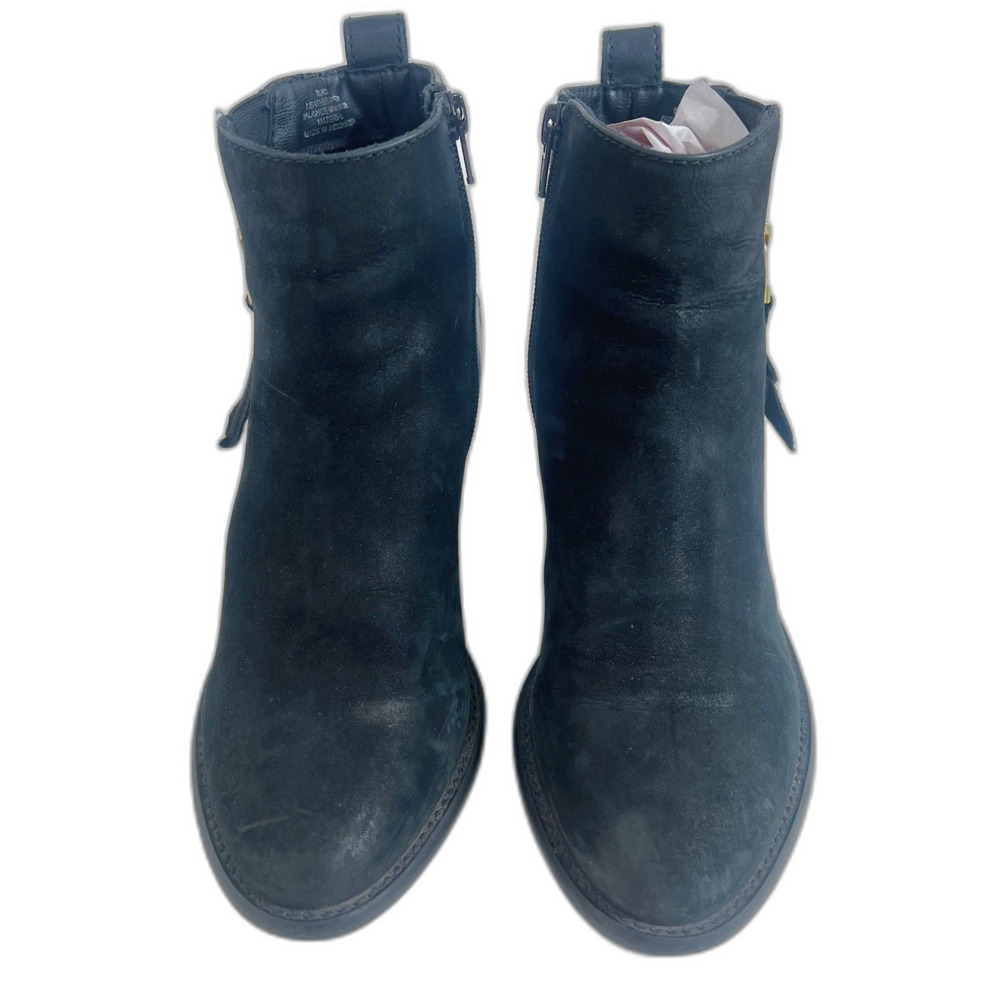 Steve Madden Wantagh Black Leather Suede Booties Ankle Boots Size 9 - Picture 3 of 13